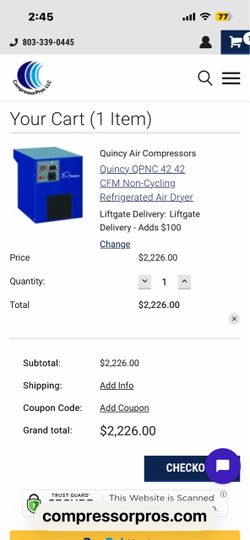 Quincy Compressor Refrigerated Air Dryer