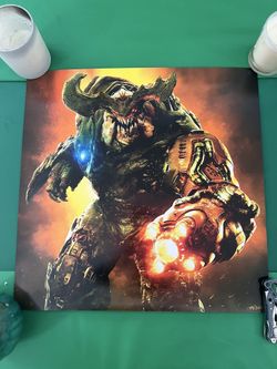 Doom 2016 Cyberdemon Lithograph Bethesda ID Software Big Box Pc Game