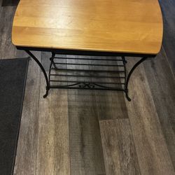 Longaberger Wrought Iron End Table With Wood Top 