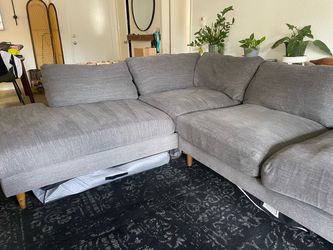 Gray Fabric Sectional Sofa with Chaise