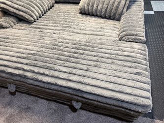 Large Grey Soft  Sofa with Large storage ottoman