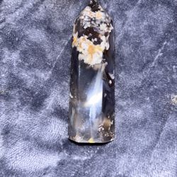 Genuine Crystal Blue Flower Agate Tower $3