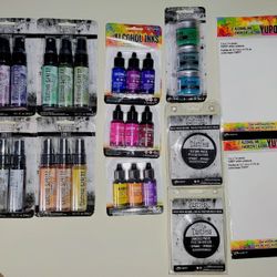 Tim Holtz Alcohol Inks, Mixatives, Mediums, Glazes, Spritz, Cardstock, Stains, Oxides, etc. BRAND NEW!!!        
                  
