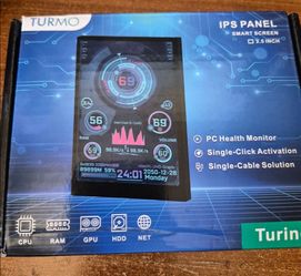 (New) 3.5 Inch Secondary Display, IPS Full View Angle Monitor, USB Surveillance Screen, USB Powered PC Hardware Status Screen, Desktop PC Status Monit