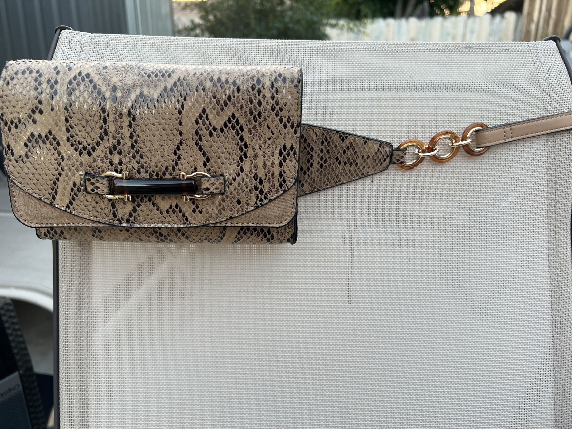 Top Shop Snake Skin Belt Bag
