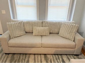 beige sofa + oversized chair set