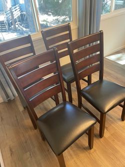 Upton Black & Cherry Faux Leather Wood Side Chair Set Of 4