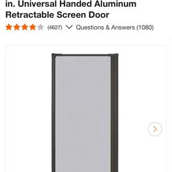 Andersen 36 in. x 80 in. LuminAire Bronze for Single Entry Door 32 in.-36 in. Universal Handed Aluminum Retractable Screen Door