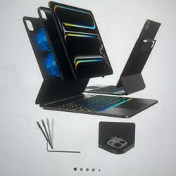 NEW typecase Edge+ Space Black Keyboard. W/Black Back Case for iPad Pro 13" 2024 M4-Trackpad, Detachable Slim Cover w/Pencil Holder Magnetic Stand, 11