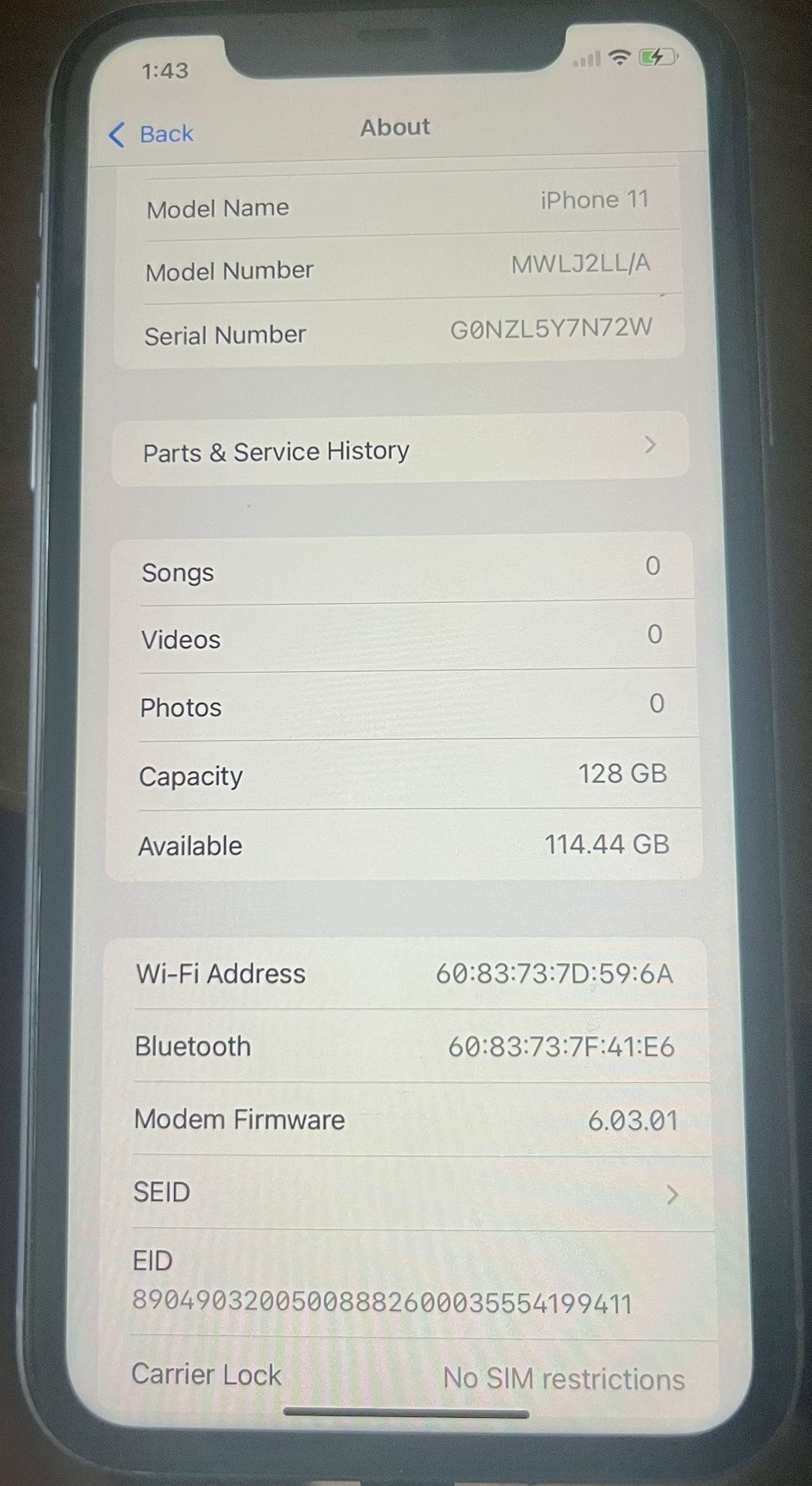 Gently Used iPhone 11 128gb Unlocked