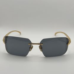 Prada SPR A55 Gold Rimless Sunglasses