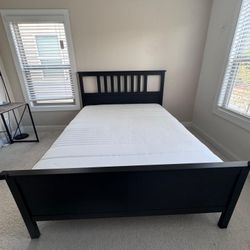 IKEA HEMNES Queen Bed + Hybrid Queen Mattress – Like New