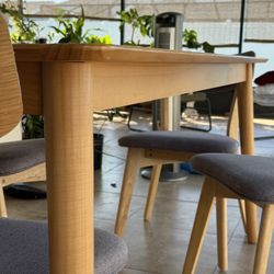 Chennault 5 Piece Natural Oak and Dark Gray Dining Set