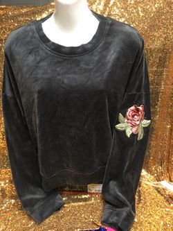 Velvet sweatshirt Rose 🌹 sleeve XL