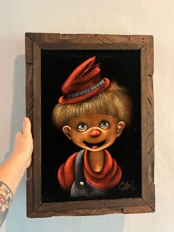 Vintage Velvet Castillo Painting Boy