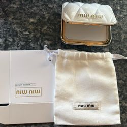 MIU MIU White Compact Mirror 