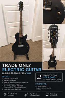 Epiphone Special Electric Guitar - Trade for Bass