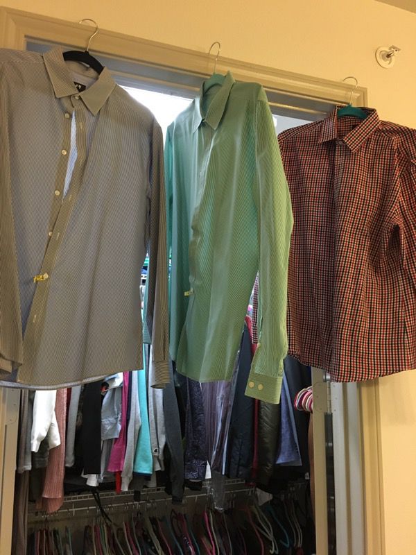 3 H&M slim fitted dress shirts all dry-cleaned.