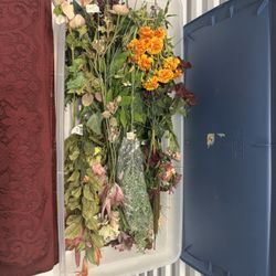 Plastic Bin Full If Artificial Flowers 