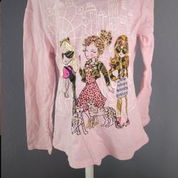 Girls size 7 pink long sleeve shirt
