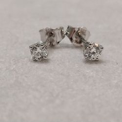 Diamond Solitaire Stud Earrings Wedding