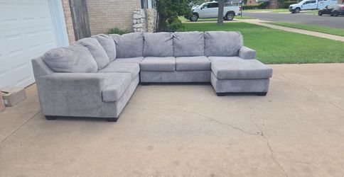 Grey sectional couch