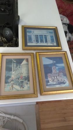 Three antique St Louis Christmas scenes