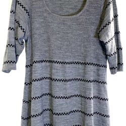 Venus Plus Size Grey and Black Stripes Dress Size 2X