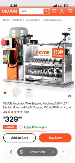 VEVOR Commercial Meat Grinder, 21 Lbs/Min Capacity, #32 Electric Meat Mincer with 3 Plates, 3 Sausage Stuff Tubes, 1100W/1.5HP Stainless Steel Sausage