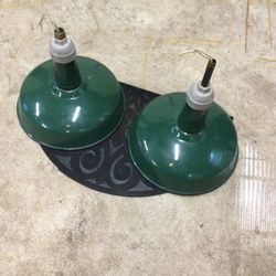 1940s Silva-King 16” Porcelain Gas Station/Shop/Barn  Lights