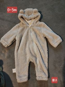 Baby Sherpa Bear Ear Hooded Snowsuit 0-3M