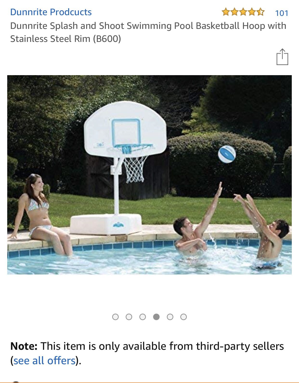 Pool side basketball hoop