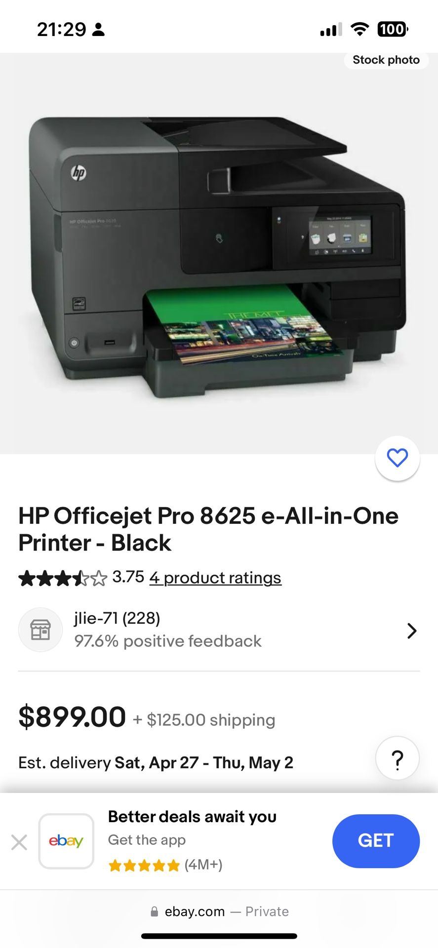 Hp Officer Pro8625 Printer 