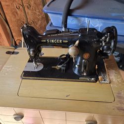 sewing machine and table 
