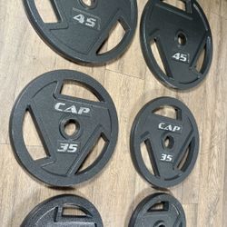 BRAND NEW Full Set Of Cast Iron CAP Weight Plates  from 2.5s to 45s [Total: 245 lbs]