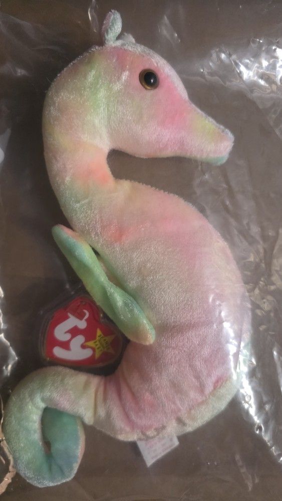 Vintage Neon Seahorse Ty Beanie baby