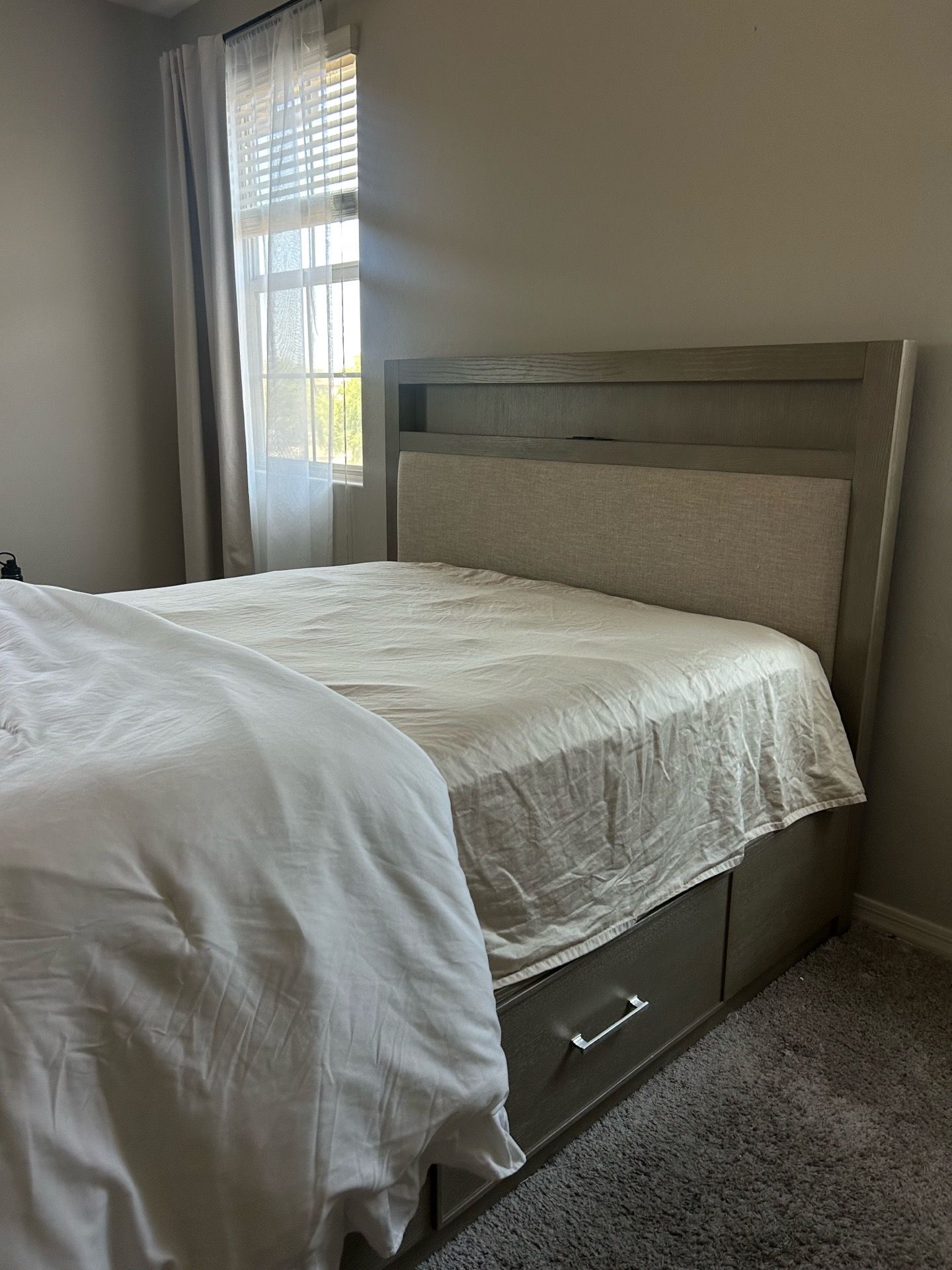 Storage queen bed and matching dresser