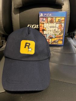 GTA 5 PS4 game with Collectible Blue Navy Rockstar Games Cap