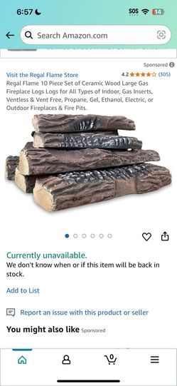 Regal Flame 10 Piece Set of Ceramic Wood Large Gas Fireplace Logs Logs for All Types of Indoor, Gas Inserts, Ventless & Vent Free, Propane, Gel, Ethan