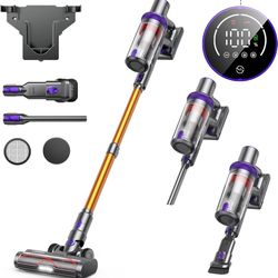 Laresar Cordless Vacuum Cleaner, 400W/33Kpa Stick Vacuum Cleaner with Touch Screen, Up to 50 Mins Runtime, Handheld Anti-Tangle Vacuum Cleaner, Edge C