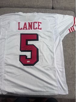 Trey Lance Signed Autograph Custom Jersey - Beckett Coa - San Francisco 49ers