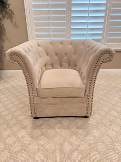 Beige Tufted Armchair