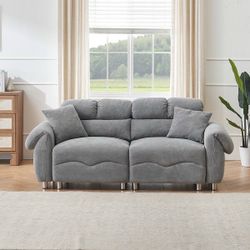 78" velvet double sofa with two cushions suitable for living room, bedroom, lounge