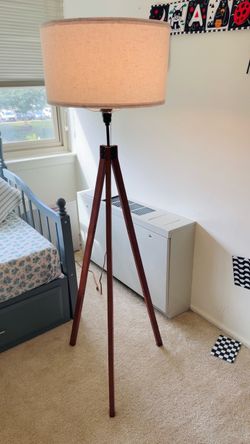 Tripod Floor Lamp with Linen Shade