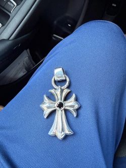 Affliction sterling silver & black stone cross