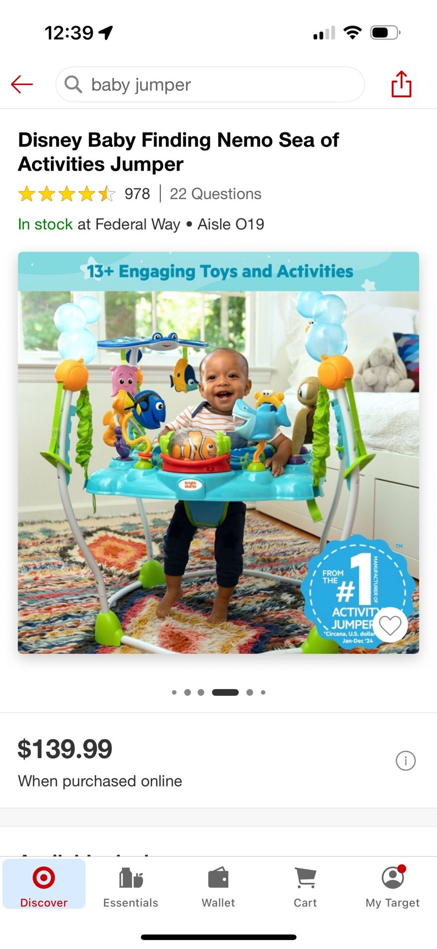 Disney Baby Finding Nemo Sea of Activities Jumper