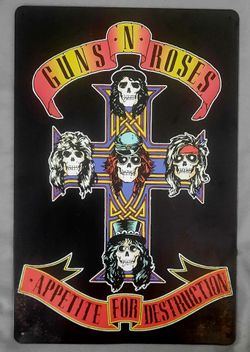 Guns n' Roses appetite for destruction tin sign