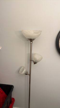 3-Light Torchiere Floor Lamp – Brushed Nickel