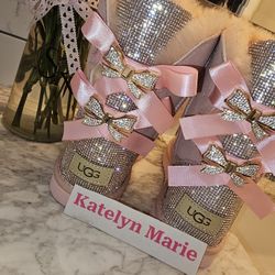 Ugg Boots Pink Rhinestone Bling