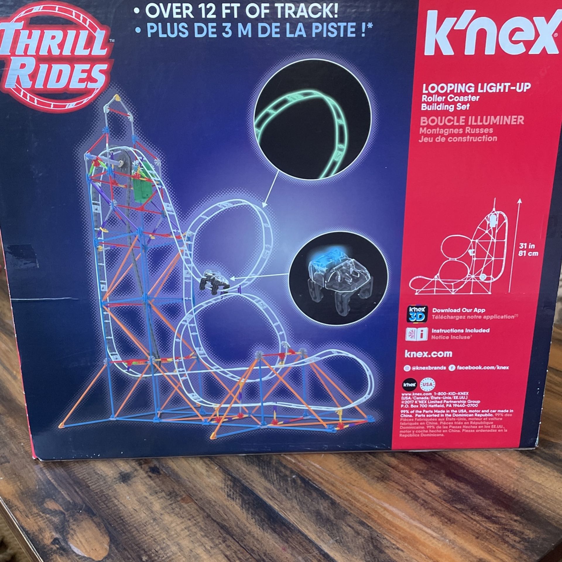 Knex looping light up roller coaster 2025